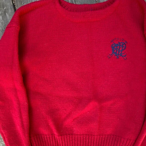 Vintage Polo Ralph Lauren Scribble RLPC Mens Sz M Wool Sweater Size Heavyweight - Picture 6 of 7